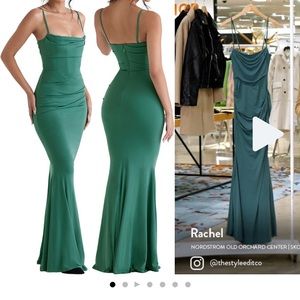 House of CB green Milena wedding guest dress or prom dress